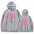 BLACKPINK 2D Pattern Printed Hoodie Leisure Pullover Top for Man and Woman Ash 2 L