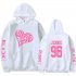 BLACKPINK 2D Pattern Printed Hoodie Leisure Pullover Top for Man and Woman Navy 2 M