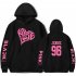 BLACKPINK 2D Pattern Printed Hoodie Leisure Pullover Top for Man and Woman Black 2 L