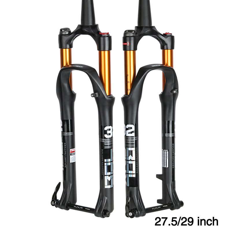 BOLANY MTB Front Fork 27.5/29inch Suspension Fork Lock Straight Tapered Magnesium Alloy Thru Axle Bicycle Accesorios 29 inches_as shown