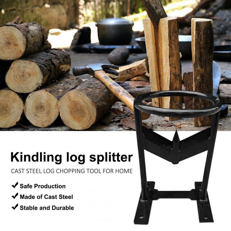 Wood Kindling Splitter Cast Steel Firewood Cutter Portable Quick Manual Log Splitter for Home Campsite