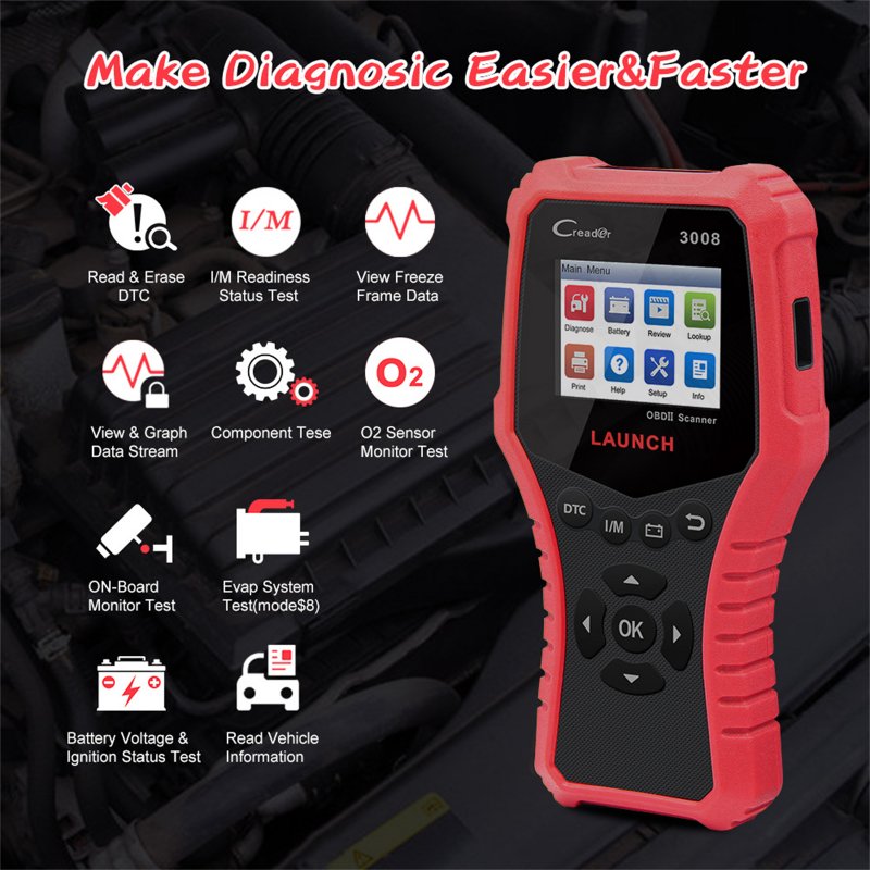 CR3008 Car Code Reader Engine Scanner Obd2 Auto Car Fault Diagnosis Tools Electronic Equipment