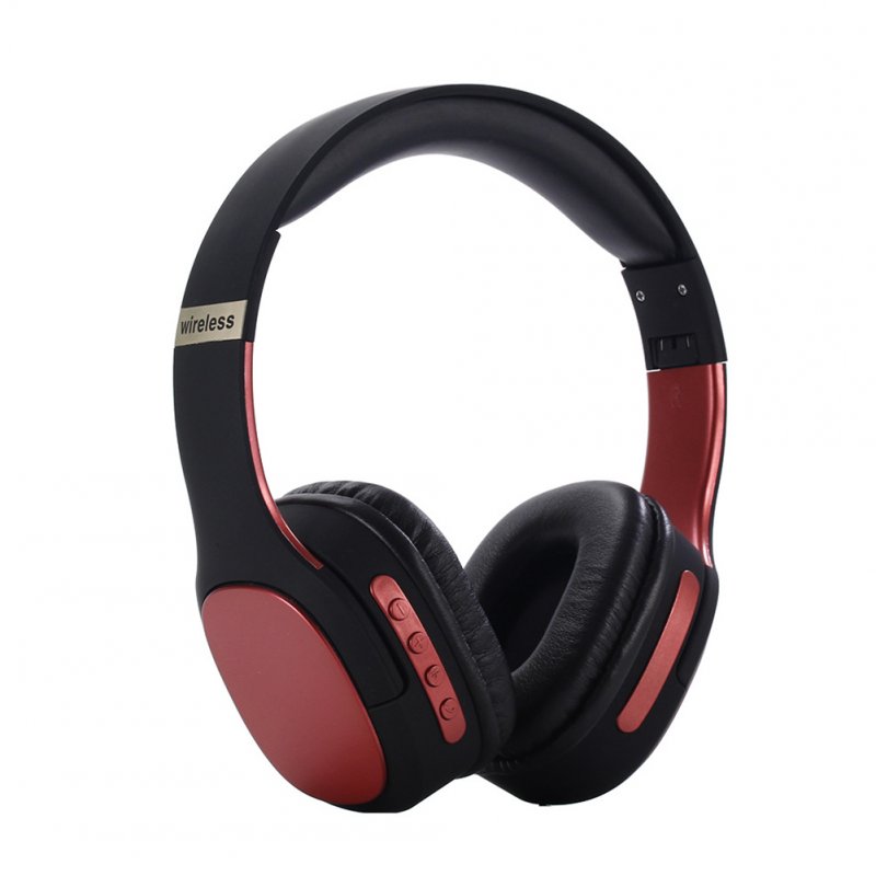 BT5.0 Headset Head-mounted Sports Foldable Multicolor Wireless Headset Phone Headset red