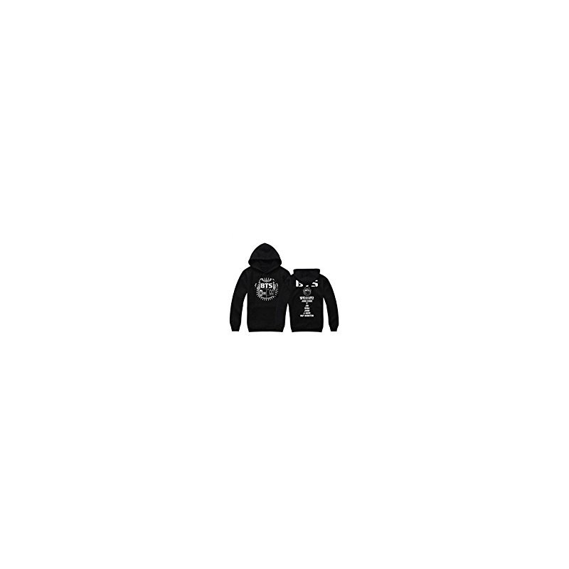 BTS Bangtan Boys Black Hoody Sweater Pullover (BTS Cap, XL)