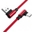  2M Type C 90 Degree Charging Cable - Red