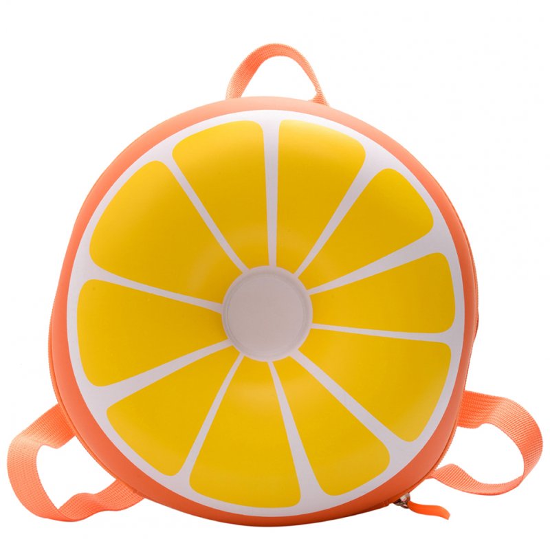 Baby Backpack Nylon Pvc Waterproof Cartoon Fruit Shape Cute Snack Bag orange