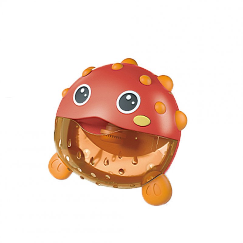Baby Bath Toys Puffer Music Bubble Machine Electric Automatic Bubble Spitting Water Spray Toy red