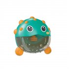 Baby Bath Toys Puffer Music Bubble Machine Electric Automatic Bubble Spitting Water Spray Toy blue