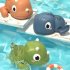 Baby Bathroom Bath Toys Cute Cartoon Dinosaur Floating Wind Up Water Swimming Toys For Children Gifts Orange