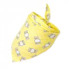 Baby Bibs Twill Cotton Triangle Lace-up Drooling Soothe Towel Cartoon Printing Bibs For 0-1 Years Old Boys Girls yellow rabbit 40 x 40 x 58cm