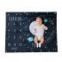 Baby Blanket Anniversary Flannel Growth Commemorative Blanket Baby Photography Props Starry sky 100 75cm
