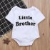 Baby Boy Big Brother Letters Printed Jumpsuit Baby Rompers Short Sleeve T shirt Clothes