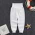 Baby Boys Girls Cotton Pants Cartoon Printing High Waist Belly Protecting Trousers For 1 3 Years Old Kids gray bear 6 12months M