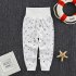 Baby Boys Girls Cotton Pants Cartoon Printing High Waist Belly Protecting Trousers For 1 3 Years Old Kids gray bear 24 36months 2XL