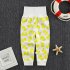 Baby Boys Girls Cotton Pants Cartoon Printing High Waist Belly Protecting Trousers For 1 3 Years Old Kids blue heart shape 18 24months XL