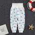 Baby Boys Girls Cotton Pants Cartoon Printing High Waist Belly Protecting Trousers For 1 3 Years Old Kids gray bear 24 36months 2XL