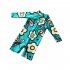Baby Boys One piece Swimsuit Long Sleeve Short Pants Surfing Suit Children Swimwear Summer Sunscreen flower 4 5Y M