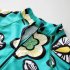 Baby Boys One piece Swimsuit Long Sleeve Short Pants Surfing Suit Children Swimwear Summer Sunscreen flower 4 5Y M