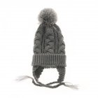 Baby Cute Knitted Cap Fashionable Pigtail Fuzzy Ball Warm Woolen Cap Hat for Kids