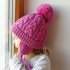 Baby Cute Knitted Cap Fashionable Pigtail Fuzzy Ball Warm Woolen Cap Hat for Kids