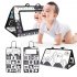 Baby Floor Mirror Toy Magic Mirror Sensory Toys For 6  12 Months Babies Intelligence Development Crawl Toys Black and red folding mirror