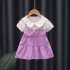 Baby Girl Floral Princess Dresses Short Sleeve Birthday Wedding Party Clothes Suitable For 1 3 Children pink 32 36M 110