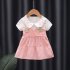 Baby Girl Floral Princess Dresses Short Sleeve Birthday Wedding Party Clothes Suitable For 1 3 Children pink 32 36M 110