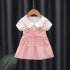 Baby Girl Floral Princess Dresses Short Sleeve Birthday Wedding Party Clothes Suitable For 1 3 Children pink 24 28M 90