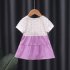Baby Girl Floral Princess Dresses Short Sleeve Birthday Wedding Party Clothes Suitable For 1 3 Children pink 32 36M 110