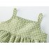 Baby Girl Sling Dress Stylish Plaid Sleeveless Pullover Cotton Dress For 0 3 Years Old Kids Green plaid 3 6M 66
