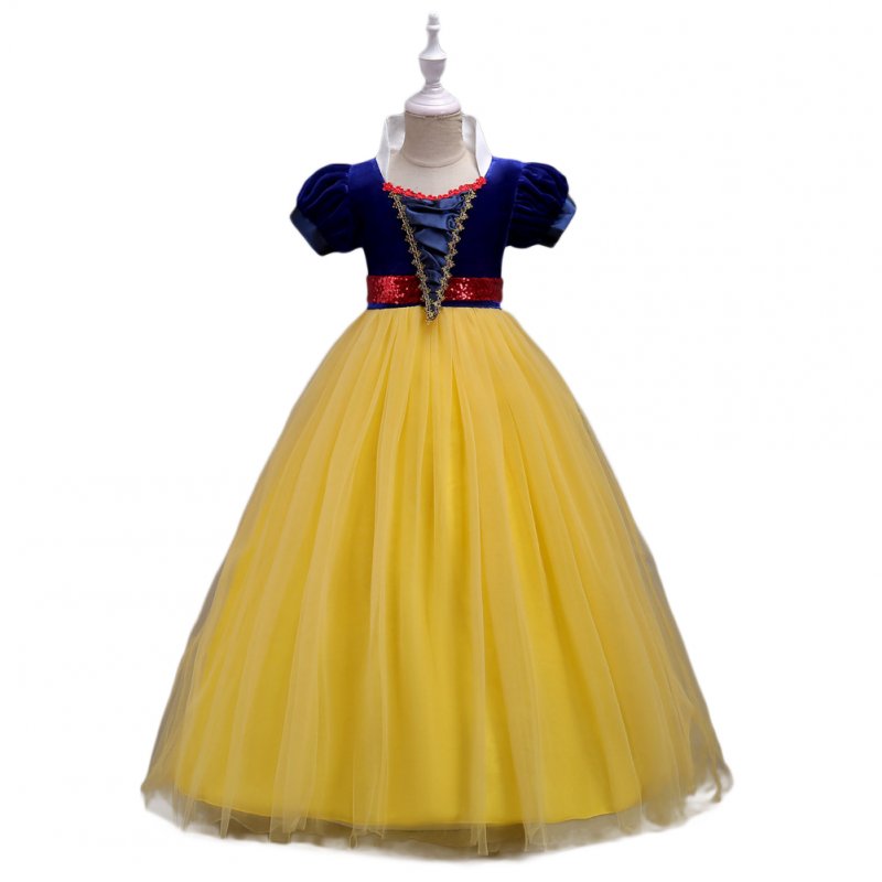 Baby Girl Stylish Tutu Princess Dress Lovely Bowknot Decoration Dress for Halloween  yellow_140cm