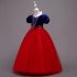 Baby Girl Stylish Tutu Princess Dress Lovely Bowknot Decoration Dress for Halloween  dark blue 130cm