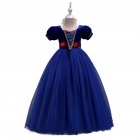 Baby Girl Stylish Tutu Princess Dress Lovely Bowknot Decoration Dress for Halloween  dark blue_130cm