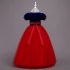 Baby Girl Stylish Tutu Princess Dress Lovely Bowknot Decoration Dress for Halloween  dark blue 130cm