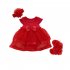 Baby Girls Infant Lace Party Wedding Dress Gown with Headband and Shoes Set 3M0T