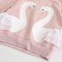 Baby Girls Long Sleeve T Shirt Cute Cartoon Swan Lace Solid Color Pullover Children Clothing Blouse Christmas Gifts