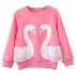 Baby Girls Long Sleeve T Shirt Cute Cartoon Swan Lace Solid Color Pullover Children Clothing Blouse Christmas Gifts