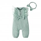 Baby Girls Romper Summer Sweet Lace Ruffled Sleeveless Jumpsuit Casual Outfits For 1-2 Years Old Infant HA22019A 3-6M 60CM