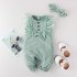 Baby Girls Romper Summer Sweet Lace Ruffled Sleeveless Jumpsuit Casual Outfits For 1 2 Years Old Infant HA22019A 6 9M 70CM