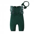 Baby Girls Romper Summer Sweet Lace Ruffled Sleeveless Jumpsuit Casual Outfits For 1-2 Years Old Infant HA22019B 6-9M 70CM