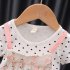 Baby Girls Short Sleeves Dress Summer Sweet Polka Dot Floral Printing Cotton Dress For 1 3 Years Old Kids yellow 30 36M 110
