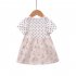Baby Girls Short Sleeves Dress Summer Sweet Polka Dot Floral Printing Cotton Dress For 1 3 Years Old Kids yellow 30 36M 110
