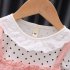 Baby Girls Summer Dress Polka Dot Print Round Neck Short Sleeve Princess Dresses Fake Two Pieces yellow 24 30M 100