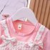 Baby Girls Summer Dress Polka Dot Print Round Neck Short Sleeve Bow Princess Dress Fake Two Pieces pink 30 36M 110
