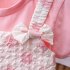 Baby Girls Summer Dress Polka Dot Print Round Neck Short Sleeve Bow Princess Dress Fake Two Pieces pink 30 36M 110