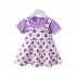 Baby Girls Summer Dress Polka Dot Print Round Neck Short Sleeve Bow Princess Dress Fake Two Pieces pink 30 36M 110