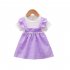 Baby Girls Summer Dress Short Sleeve Round Neck Princess Dresses Summer Clothes Outfit For Toddler Girls Purple 18 24M 90