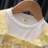 Baby Girls Summer Dress Short Sleeve Round Neck Princess Dresses Summer Clothes Outfit For Toddler Girls yellow 12 18M 80
