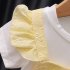 Baby Girls Summer Dress Short Sleeve Round Neck Princess Dresses Summer Clothes Outfit For Toddler Girls yellow 24 30M 100
