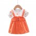 Baby Girls Summer Princess Dress Polka Dot Print Short Sleeve Round Neck Dress Summer Clothes Outfit yellow 12 18M M